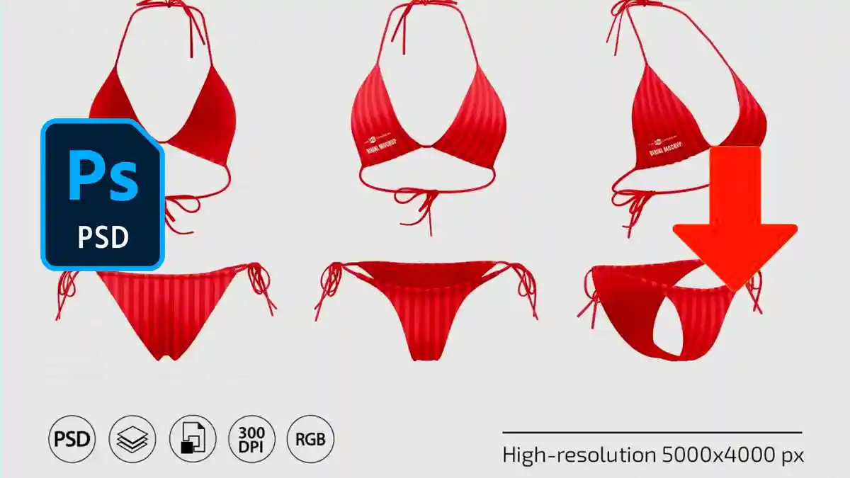 Free Download Bikini Mockup Set PSD Photoshop